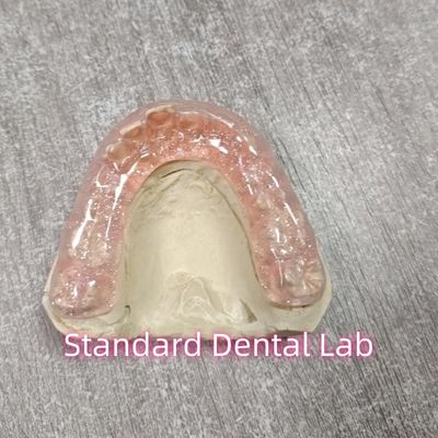 Pink Combo Dental Night Guard mềm và cứng với bóng chói